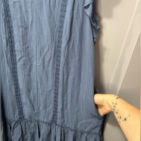 Fyre Blue Ruffle Sleeve Mini Dress - Picture 3 of 4